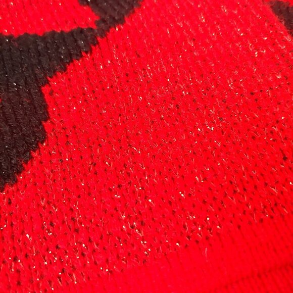 Vintage 80s Womens Large Arielle Sweater Red Glitter Abstract Retro READ NO TAG - Picture 7 of 10